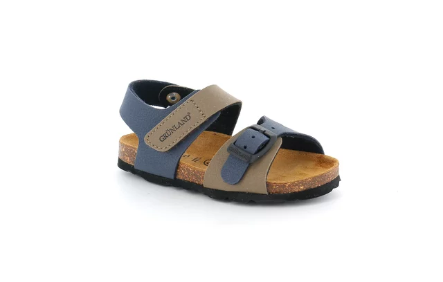 Sandale mit Klett- und Schnallenverschluss | ARIA SB0231 - TORTORA-MIX | Grünland Junior