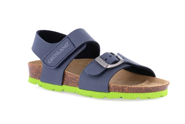 Sandalo classico da bambino SB0234 - BLU-LIME | Grünland Junior