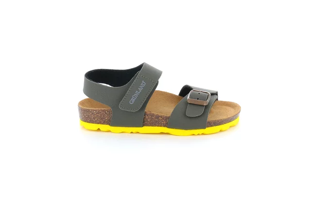 Classic baby-boy sandal SB0234 - OLIVA-GIALLO | Grünland Junior