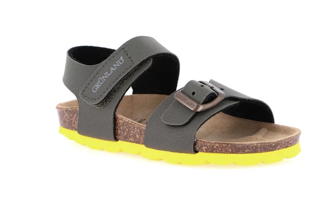 Classic baby-boy sandal SB0234 - OLIVA-GIALLO | Grünland Junior