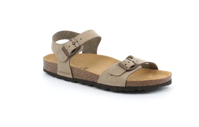 Basic leather sandal | SARA SB0371 - kaki