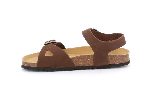 Basic leather sandal | SARA SB0371 - BROWN | Grünland