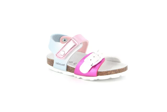 Children's cork in sandal | ARIA SB0389 - fuxia multi