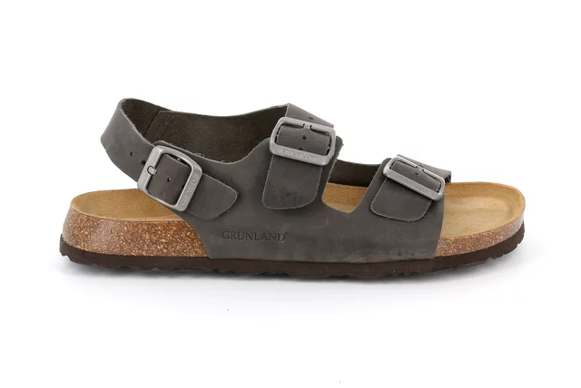 Sandal in genuine leather | BOBO SB0396 - ANTRACITE | Grünland