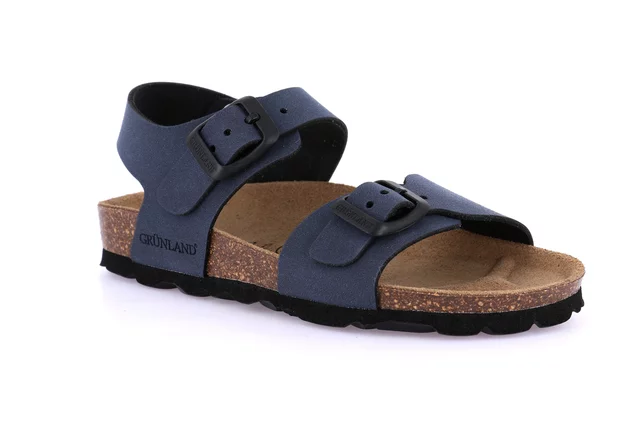 Sandalo doppia fibbia in eco-suede SB0635 - blu