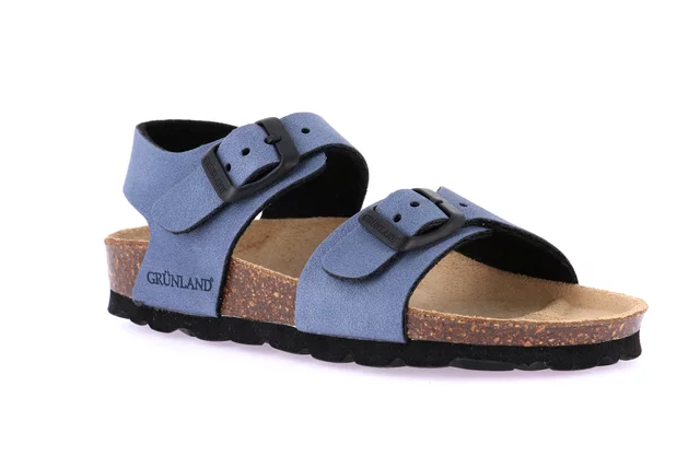 Sandalo doppia fibbia in eco-suede SB0635 - JEANS | Grünland Junior