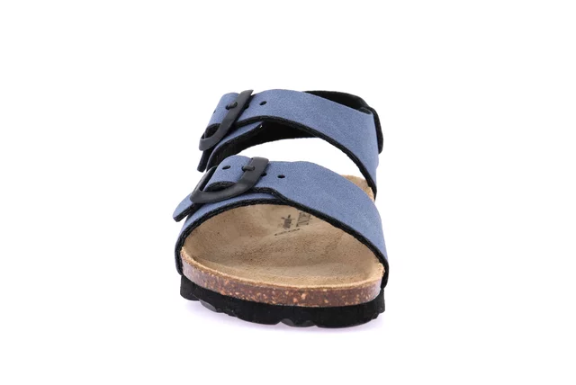 Sandalo doppia fibbia in eco-suede SB0635 - JEANS | Grünland Junior
