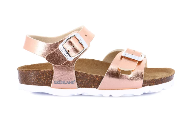 Pearly cork sandal with double buckle | LUCE SB0646 - CIPRIA | Grünland Junior