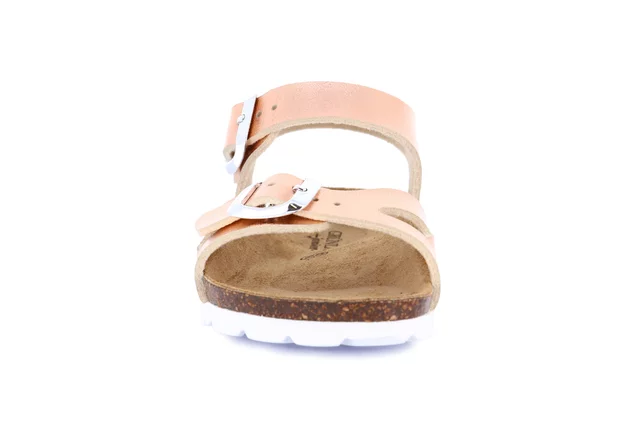 Sandalo perlato in sughero con doppia fibbia | LUCE SB0646 - CIPRIA | Grünland Junior