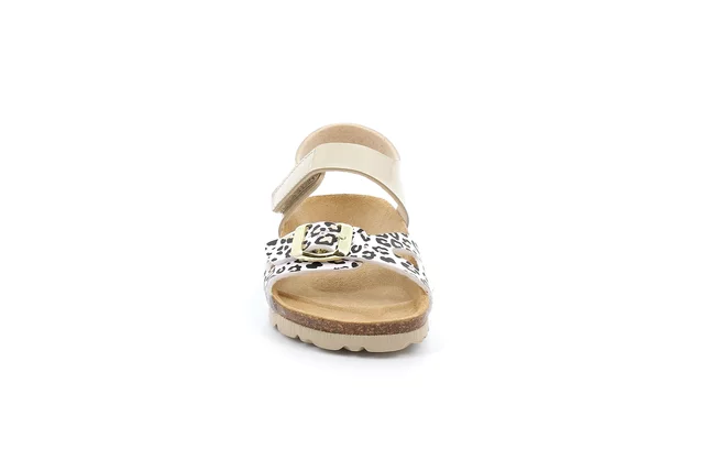 Sandal with tear and animalier pattern SB0756 - PLATINO-MULTI | Grünland Junior