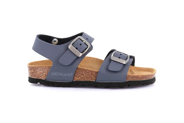 Cork sandal with double buckle SB0901 - BLUE | Grünland Junior