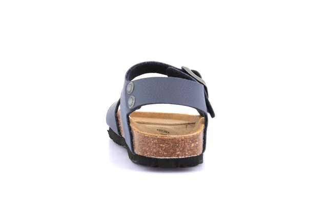 Cork sandal with double buckle SB0901 - BLUE | Grünland Junior