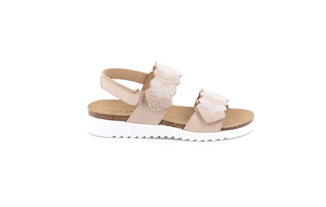 Cork sandal for little girl | COOL SB0978 - PLATINO | Grünland Junior