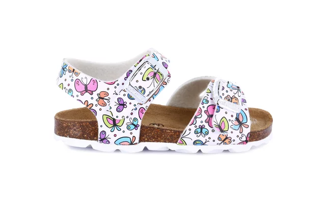 Sandaletto con fibbie in fantasia SB1110 - BIANCO-MULTI | Grünland Junior