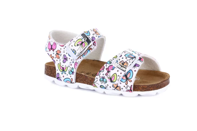 Sandaletto con fibbie in fantasia SB1110 - BIANCO-MULTI | Grünland Junior