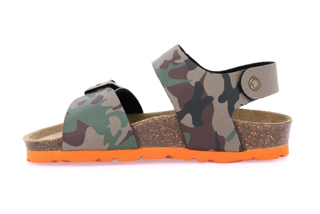 Camouflage sandal with hook-and-loop for kids SB1123 - KAKI-MILITARE | Grünland Junior