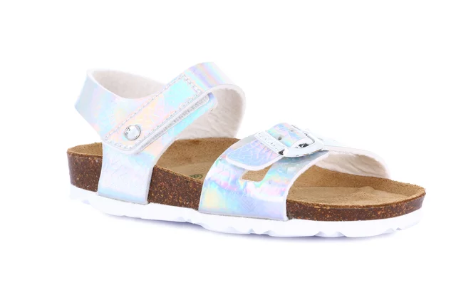 Iridescent sandal with hook-and-loop | LUCE SB1125 - iridescente