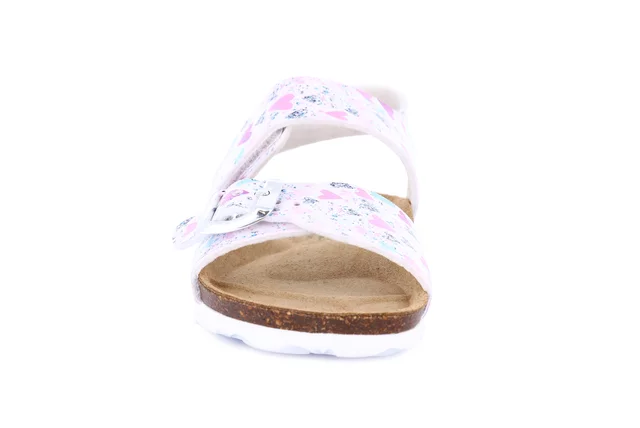 Sandal with hook-and-loop and hearts SB1127 - BIANCO-MULTI | Grünland Junior