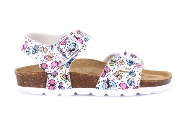 Sandaletto con farfalle | LUCE SB1128 - BIANCO-MULTI | Grünland Junior
