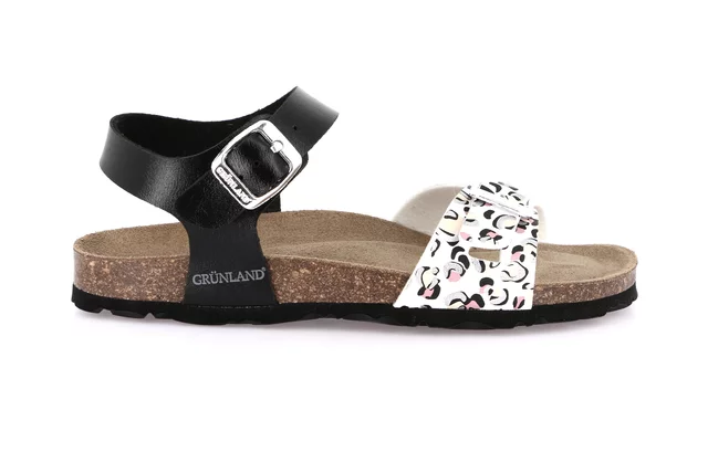 Sandalo bimba in fantasia animalier SB1132 - NERO-MULTI | Grünland Junior