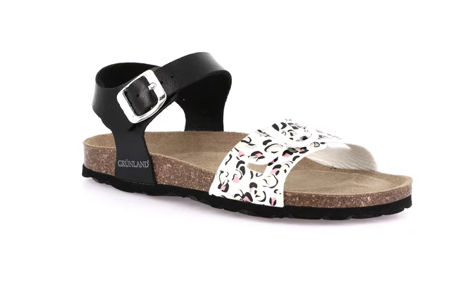 Sandalo bimba in fantasia animalier SB1132 - NERO-MULTI | Grünland Junior