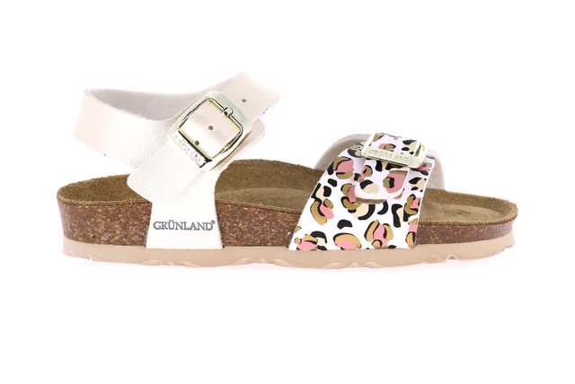 Sandalo bimba in fantasia animalier SB1132 - PLATINO-MULTI | Grünland Junior