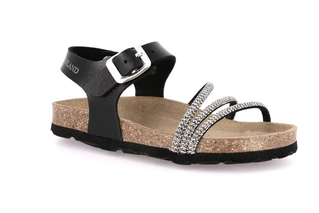 Sandaletto con tubicini glitter | LUCE SB1135 - nero
