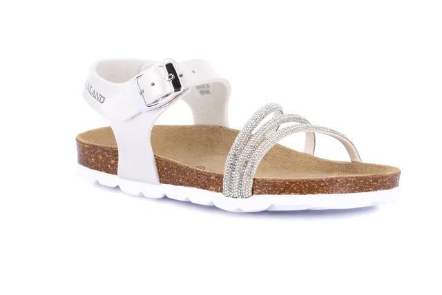 Sandaletto con tubicini glitter | LUCE SB1135 - perla