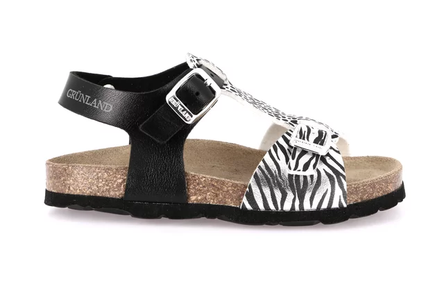 Sandalo t-bar animalier | LUCE SB1138 - ARGENTO-MULTI | Grünland Junior