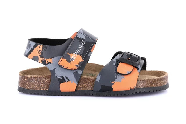 META camouflage sandal SB1161 - ARANCIO-NERO | Grünland Junior