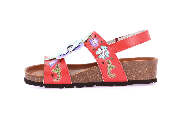 Sandalo in sughero naturale | LEFT SB1175 - ROSSO | Grünland