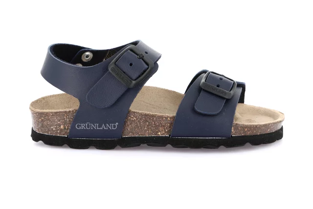 Sandal in Natural Cork | LUCE SB1206 - BLUE | Grünland Junior