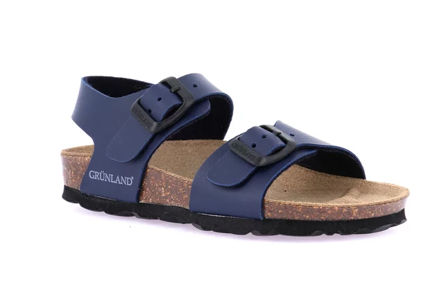 Sandal in Natural Cork | LUCE SB1206 - BLUE | Grünland Junior