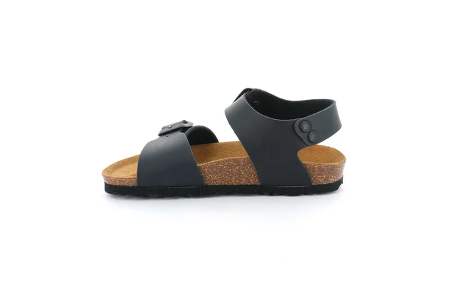 Sandalo in sughero a due fibbie | LUCE SB1206 - NERO | Grünland Junior