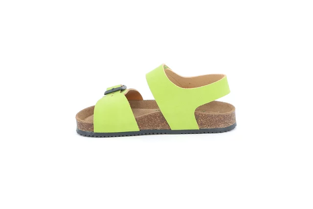 Sandale mit Schnalle und Klettverschluss | META SB1328 - LIME-NERO | Grünland Junior