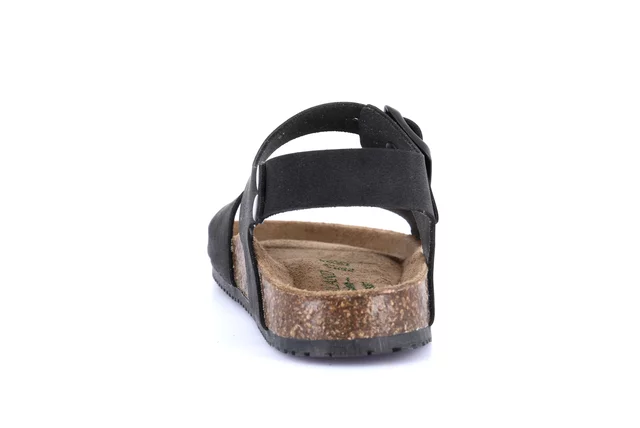 Cork sandal with two buckles | META SB1329 - BLACK | Grünland Junior