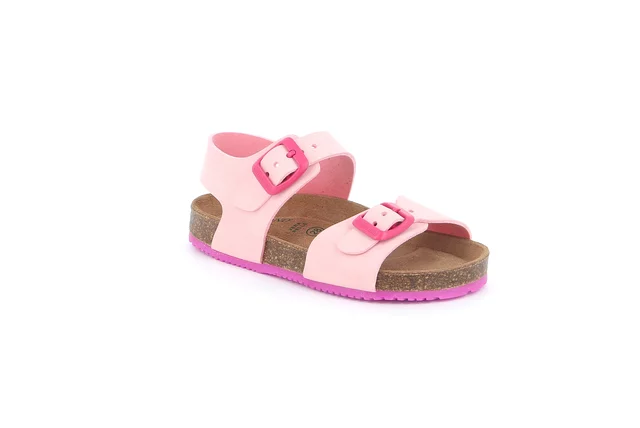 Cork sandal with two buckles | META SB1329 - rosa fuxia