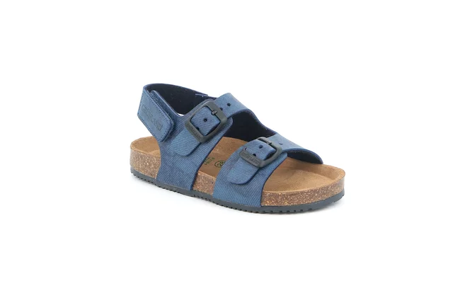 Little boy's sandal with tear-off at the back | META SB1333 - blue