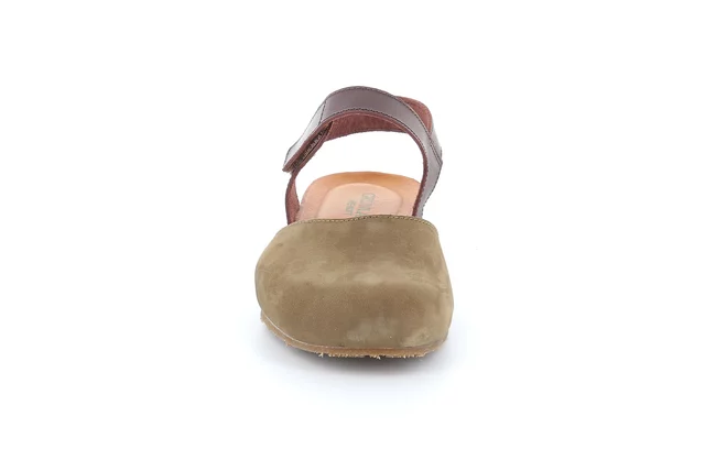 Sandalo SAPP con chiusura a strappo SB1351 - OLIVA-MARRONE | Grünland