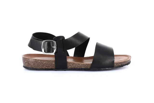 Basic leather sandal  SB1355 - BLACK | Grünland