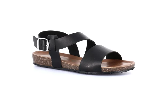 Basic leather sandal  SB1355 - BLACK | Grünland