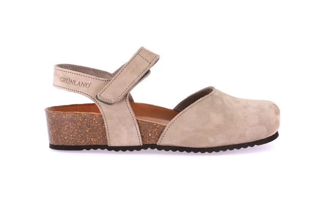 Sandal with toe closure and hook-and-loop closure SB1358 - TAUPE | Grünland