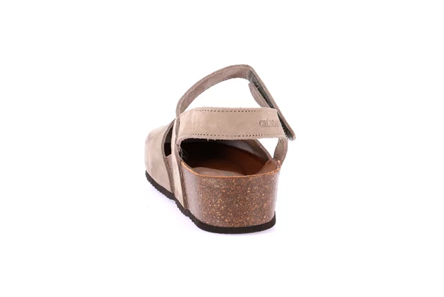 Sandal with toe closure and hook-and-loop closure SB1358 - TAUPE | Grünland