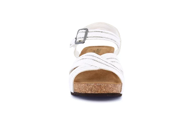 Sandalo con zeppa in sughero | ERSI SB1405 - BIANCO | Grünland
