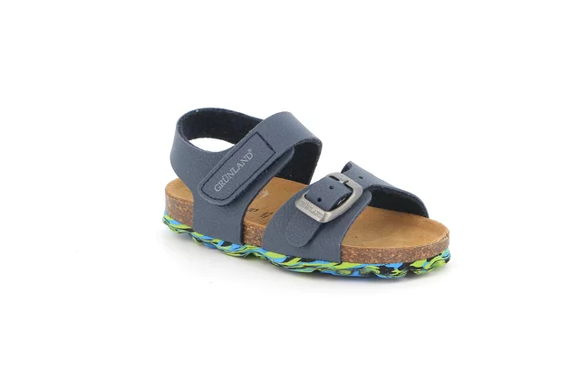 Children's cork sandal | ARIA SB1640 - blu multi