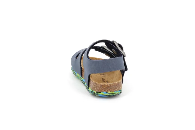 Children's sandal with double buckle SB1641 - BLU-MULTI | Grünland Junior