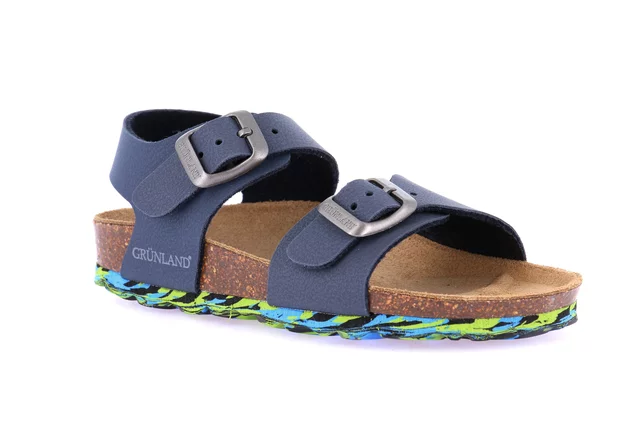 Children's sandal with double buckle SB1644 - BLU-MULTI | Grünland Junior