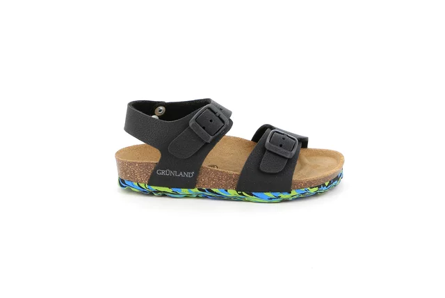Children's sandal with double buckle SB1644 - NERO-MULTI | Grünland Junior