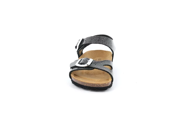 Sandalo doppia fascia Junior | LUCE SB1656 - NERO | Grünland Junior