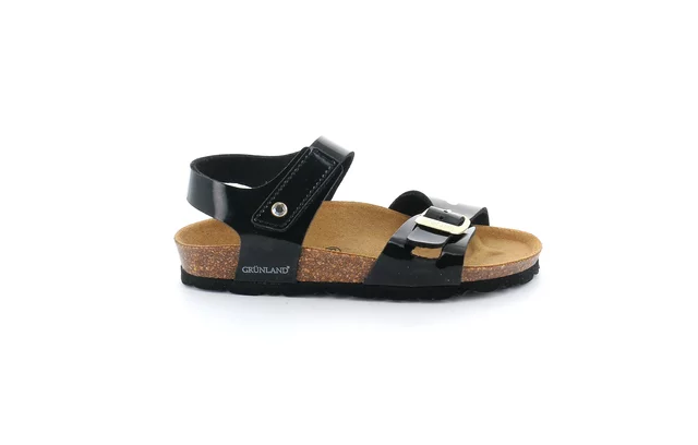 Patent leather sandal | LUCE SB1658 - BLACK | Grünland Junior